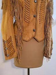 Rare Womens Vintage 90s Cripple Creek Suede Leather Calvary Fringe Jacket 1990s Large Extra Large Fringe Leather Jacket Fringe Jacket Western Fashion