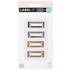 Lot De 4 Porte Etiquettes Label It We R Memory Keepers Or Et Argent 5 Cm X 1 8 Cm La Fourmi Creative Etiqueteuse La Fourmi Creative Etiquettes