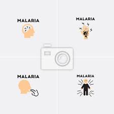 Hlavným znakom je malarickej záchvat. Vektorove Ikony Sbiraji Ruzne Priznaky Malarie Na Cloveka Fototapeta Fototapety Slezina Dengue Nehygienicky Myloview Cz