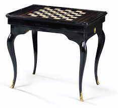table tric trac en bois noirci marqueterie d ivoire et d ebene d epoque louis xv mobilier sculpture bois