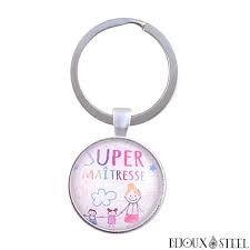 Porte Cles A Message Super Maitresse Porte Cle Cle Dessin Enfant