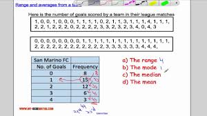 Range And Averages From A Table Youtube