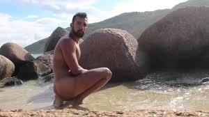 Exhibitionist Man around the beach