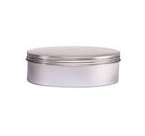 Set of Food Grade Airtight Tin Containers with Screw Top Lids - 4 Oz, Flat  & Round Tin Can Containers with a Thread Cap Tight Seal (6)
