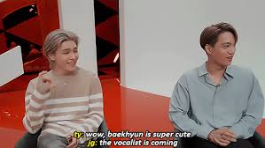 Baekhyun and taeyong twinning with their hats and outfits taeyong wearing the jacket baekhyun wore during elyxion taeyong walking around with the taeyong . Fearless Taeyong Baekhyun