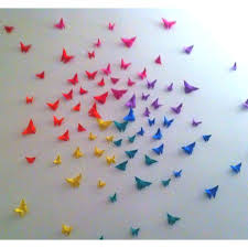 Pin By Vicky Bornman On Things I Want To Try Butterfly Wall Art Diy Butterfly Wall Decor Origami Wall Art