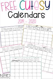 Cutesy Calendar Freebie Inspired Elementary Preschool Calendar Classroom Calendar Preschool Curriculum