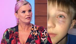 Atomic kitten star kerry katona said 'the world's gone mad' while appearing on good morning britain to discuss the controversy surrounding new look's padded children's bikinis. Kerry Katona Furious As Son 10 Left With Black Eye By Bullies