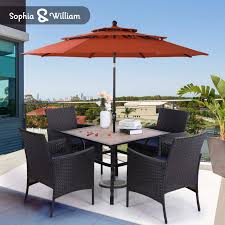 Check spelling or type a new query. Sophia William Outdoor Patio 6 Pieces Dining Set With Umbrella Overstock 33625855