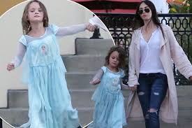 Megan Fox Defies The Critics To Let Adorable Son Noah Dresses Up As Frozen S Queen Elsa On Family Day Out Mirror Online