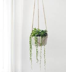 mid century modern ceramic hanging planter vintage off white etsy ceramics planters macrame plant hanger lavender in pots
