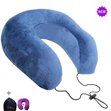 Fomi Neck Travel Pillow Blue And Purple Plush Covers Travel Bag Extra Thick Extra Firm 1 Gift Amazon Best Neck Pillow Travel Blue Pillows Travel Pillow