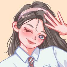 可爱卡通俏皮wink少女头像-美图设计室