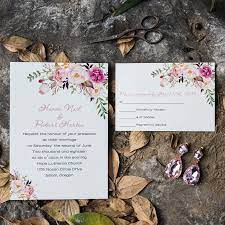 Exquisite Spring Pink Floral Uv Printing Wedding Invitations Ewuv001 Printing Wedding Invitations Watercolor Floral Wedding Invitations Pink Wedding Invitations