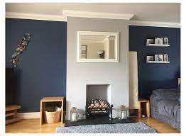 Custom built fireplace ideas for a living room. Breton Blue Dulux And Grey Lounge Cosy Grey Living Room Ideas Cosygreylivingroomid In 2021 Blue Living Room Decor Feature Wall Living Room Blue Walls Living Room