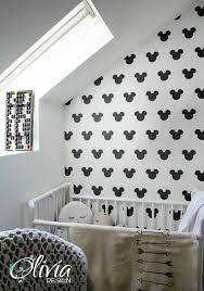 Peel And Stick Baby Nursery Selfadhesive Vinyl Wallpaper Etsy Kids Room Wallpaper Disney Baby Nurseries Mickey Mouse Nursery Boy