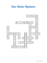 Our Solar System Crossword Our Solar System Solar System Solar