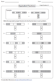 Equivalent Fraction Worksheets