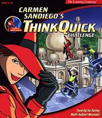 Edutainment origins — where are the trivia questions about geography? Amazon Com Carmen Sandiego S Think Quick Challenge Software