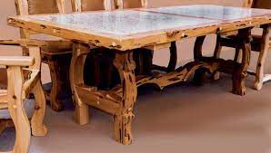 Rustic bedroom, western living room, solid wood tables and dining, huge selection of solid wood desk and lots of outdoor furniture Western Dining Table Set Off 53