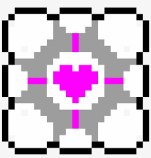 Portal Companion Cube Portal Cube Pixel Art Free Transparent Png Download Pngkey