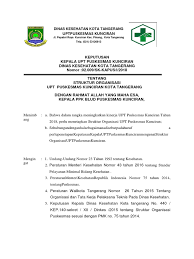 Jalan mahoni selatan no 9 kelurahan tugu utara. Sk Struktur Organisasi Puskesmas