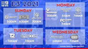 Here's the full schedule for e3 2021, including press conferences from ubisoft, gearbox, xbox and bethesda, square enix, capcom, razer, nintendo, bandai namco. 2t1qapqfhq04 M