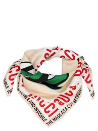 Gucci Mask Logo Print Scarf In Multi Modesens Gucci knitted logo balaclava face mask | hypebeast. gucci mask logo print scarf in multi
