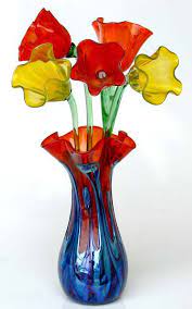 Flowers vary in size from 1 3/8 to 3 3/4 wide, with stems they vary from 13 3/4. Blown Glass Beautiful Bowls Glass Blowing Blown Glass Art Glass Flowers