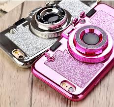 Phone Case Shaped Like A Camera With Glitter In Rose Gold Gold Silver Hot Pink Or Black On Trend Ph Iphone Case Design Iphone Cases Silicone Iphone Cases