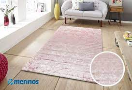 Merinos Velvet Kadife Dokulu Hali Pembe 1110 55 Rose Halilar Hali Kadife