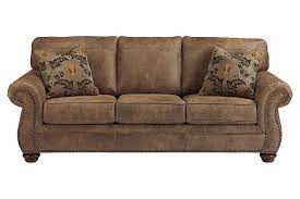 Earth Larkinhurst Sofa View 2 Signature Design By Ashley Rolled Arm Sofa Rustic Living Room Furniture