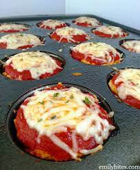 Chicken Parmesan Meatloaf Muffins Emily Bites Recipe Recipes Chicken Parmesan Meatloaf Ground Chicken Recipes
