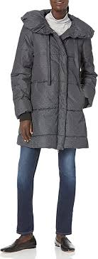 Amazon Com Amazon Brand Lark Ro Women S Long Shawl Pillow Collar Puffer Jacket Clothing Shoes Jewelry