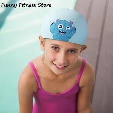 Cartoon Dieren Baden Hoeden Jongens Meisjes Waterdichte Siliconen Duiken  Caps Haar Wrap Badmuts Kinderen Kids Sport Hoofddeksels
