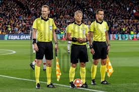 Mario & sonic at the tokyo 2020 olympic games. Soccrates Images L R Assistent Referee Erwin Zeinstra Referee Bjorn Kuipers Assistent Referee Mario Diks