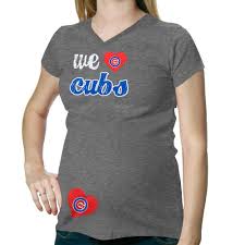Chicago Cubs Maternity Love Tri Blend V Neck T Shirt Ash Chicago Cubs Fan Stuff