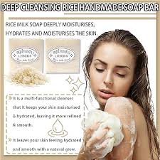 Amazon.com : LJYBoBin 2PCS Vegan Rice Soap for Body & Face,Gentle  Long-lasting Moisturizing Rice Milk Soap for All Skin Type,Deep Cleaning  Rice Handmade Soap Bar for Men & Women : Beauty &