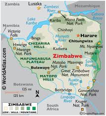 The map is a portion of a larger world map created by the central intelligence agency using robinson projection. Zimbabwe Maps Facts World Atlas