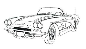 Zr1 corvette car coloring sheet (side view). Old Cars Coloring Pages Corvette Colouring Pages Power
