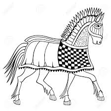 Caballero medieval dibujo para colorear. Caballo De Guerra Medieval Libro Para Colorear Anti Estres Dibujado A Mano Ilustracion Vectorial Ilustraciones Vectoriales Clip Art Vectorizado Libre De Derechos Image 95510027