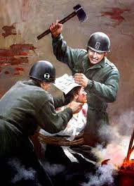 A collection of north korean propaganda; Violent Pictures Of North Korean Anti American Propaganda Art 1950 1970 Rare Historical Photos
