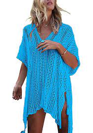 Women S Summer Swimsuit Bikini Beach Swimwear Cover Up Lake Blue Cj18c78hugs Swimwear Cover Women Swimsuits Crochet Beach Dress
