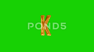 Download Golden Letter K Gold Foil Helium Balloon Alphabet Floating On Green Screen Stock Footage Ad Foil Helium Balloo Helium Balloons Gold Foil Balloons Lettering