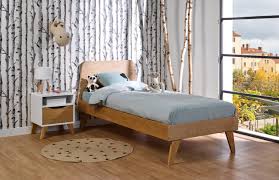 • style scandinave • lit 1 place • structure en pin massif brossé • couleur : Lit 90x200 Scandinave Bois