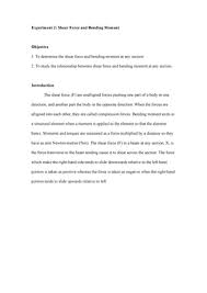 Bending moment refers to the internal moment that causes something to bend. Shearforce And Bending Moment Experiment Studocu