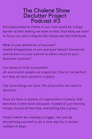 Notes From The Declutter Project Part 3 From The Chalene Show Podcast Organization Tips How To Organize Your Home H Clutter Clutter Organization Organization