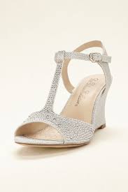 Glitter T Strap Wedge Wedding Bridesmaid Sandal Silver 6 5 Women S Wedge Wedding Shoes Silver Wedding Shoes Fun Wedding Shoes