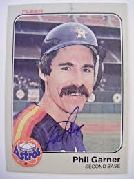 PHIL GARNER signed ASTROS 1983 Fleer baseball card AUTO Autographed PIRATES  A's