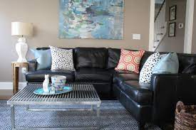 Decorating leather furniture leather home decor. Black And White Pillows Black Couch Living Room Black Leather Couch Living Room Dark Couch Living Room